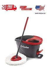 O-Cedar Easy Wring Spin Mop Bucket System Hard Floor Wet Home Cleaning Tools