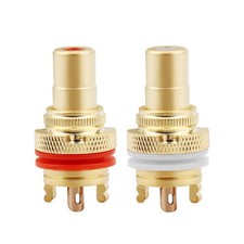 5pairs Gold Copper RCA Female Socket Chassis Connector Phono Amp Audio Plug