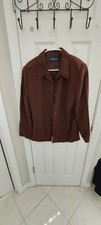 Liz Claiborne LizSport jacket Blazer Womens Medium Lined Three Button Brown