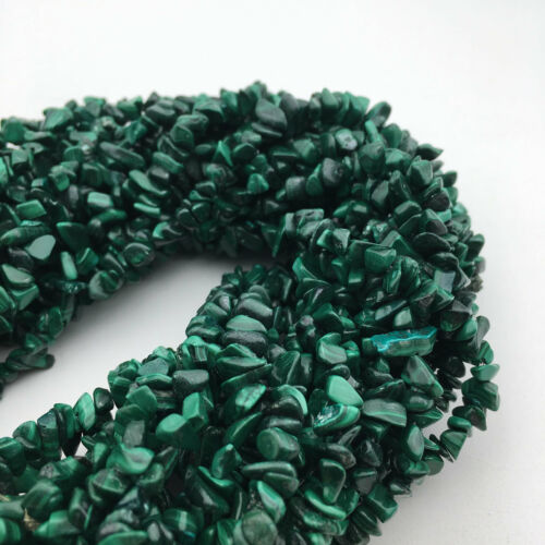 Natural Malachite Irregular Nugget Chips Beads Approx 5-8mm 34" Strand - Picture 1 of 4