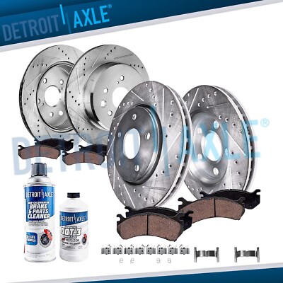 10pc Front Rear Drilled Brake Rotors Brake Pads for Lexus GS200T GS350 GS450H