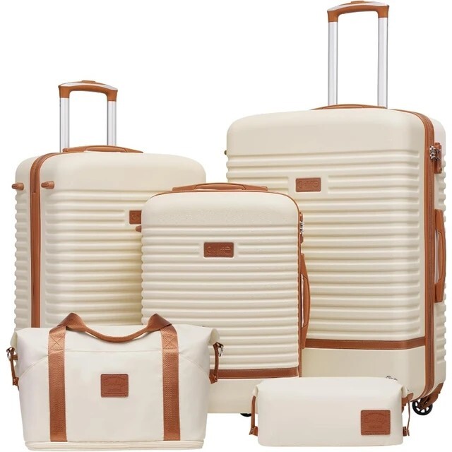 5-Piece Luggage Set with TSA Lock, Carry-On & Smooth Spinner Wheels-image