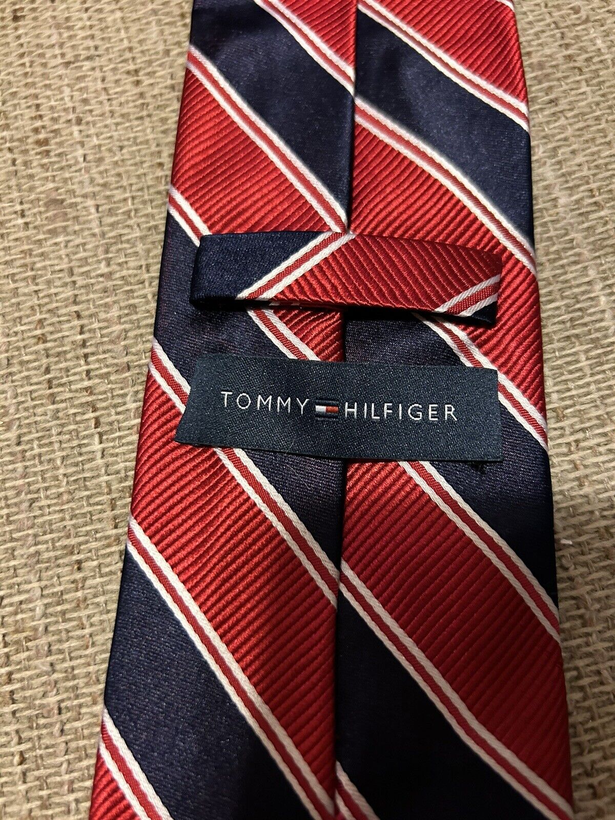 Tommy Hilfiger 100% Silk Red White Blue Striped T… - image 6