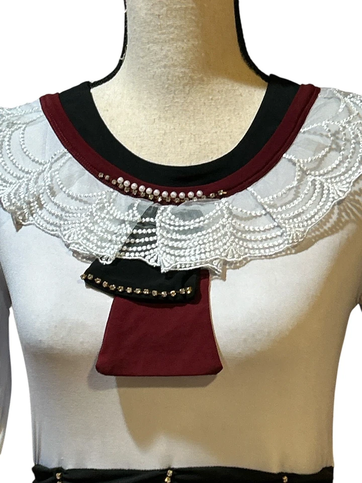 ROSA альт длинное платье ВИКТОРИАНСКИЙ искусственного раскачивания кружева косплей редкая Sz S черный/белый - Изображение 2 из 4