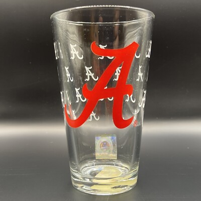 Alabama Crimson Tide A Logo 16 oz Pint Beer Ale Glass Cup NCAA Licensed Boelter