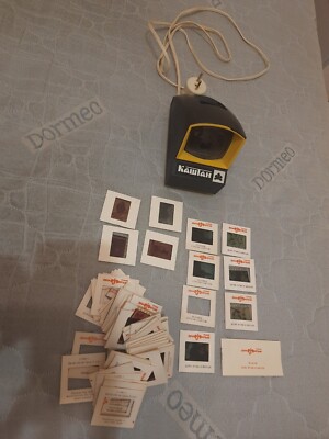 Vintage Soviet Filmstrips Projector & Slide Viewer Diascope Kashtan + Slides Set