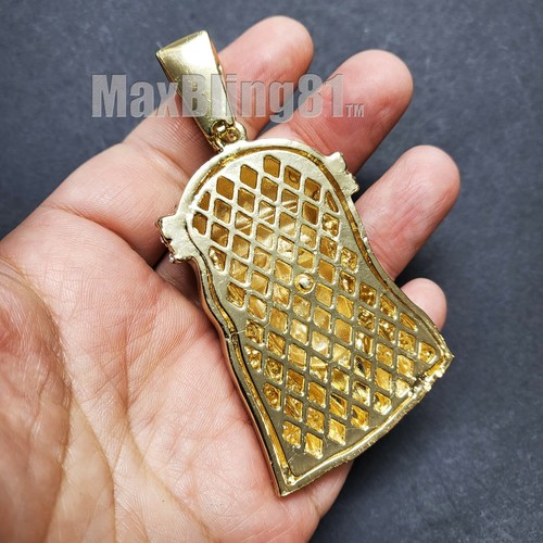 HIP HOP SCHMUCK EISGOLD VERSILBERT BLING GROSSER JESUSKOPF CHARM ANHÄNGER - Bild 3 von 8