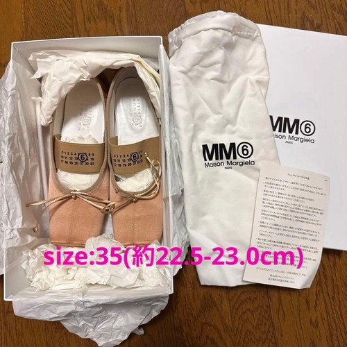 Mm6 Maison Margiela Ballet Shoes Pink Women Flat Shoes Original Collection