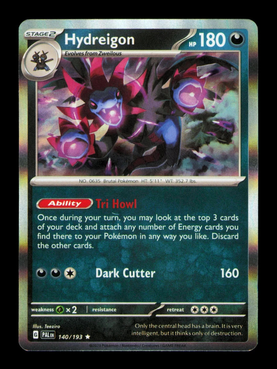 hydreigon pokemon card 010 015 Amazon.com: Hydreigon 140/193 - Paldea Evolved - Pokemon Evolution Set - 3  Card Lot