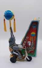 Vintage Bric Tin Elephant On a Bike Wind Up Collector's Circus Toy Original Box