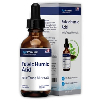 Fulvic Humic Acid 75 Ionic Trace Minerals 2 Fl Oz Black SUVELAM Plant Derived