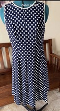 Nine West Navy White Geometric Sleeveless Pleated Fit & Flare Dress Size 8