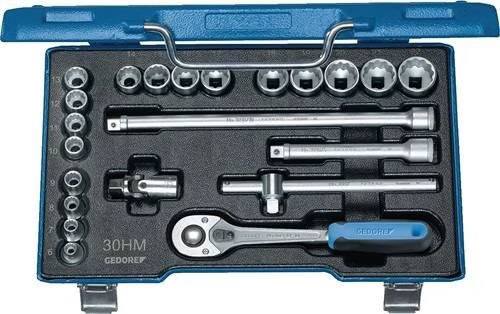 Gedore SteckschlüSselsatz 30 HMU-10 3/8 Zoll SW 6-22Mm 22 Tlg. 32 ZäHne 6 Kant-image