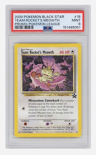 Team Rocket's Meowth graded PSA 9 for sale on eBay