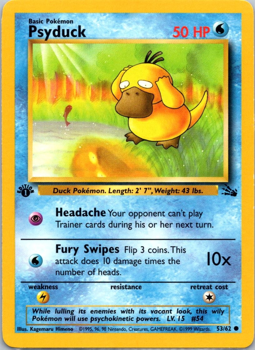 Psyduck 53/62 Common Fossil NM