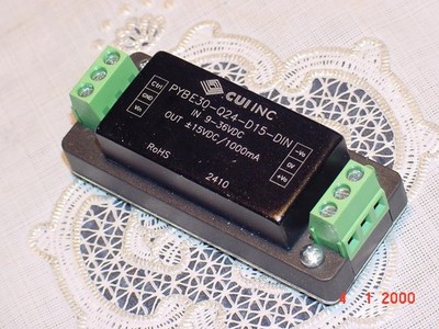 CUI PYBE30-Q24-D15-DIN Isolated Module DC DC Converter 2 Output 15V -15V 1A NEW!