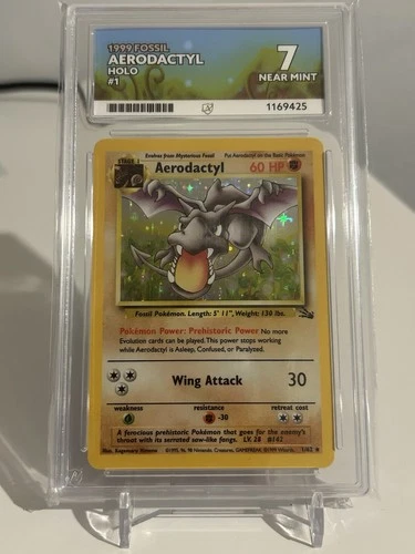 Aerodactyl Fossil 01/62 Holo Ace Grading 7