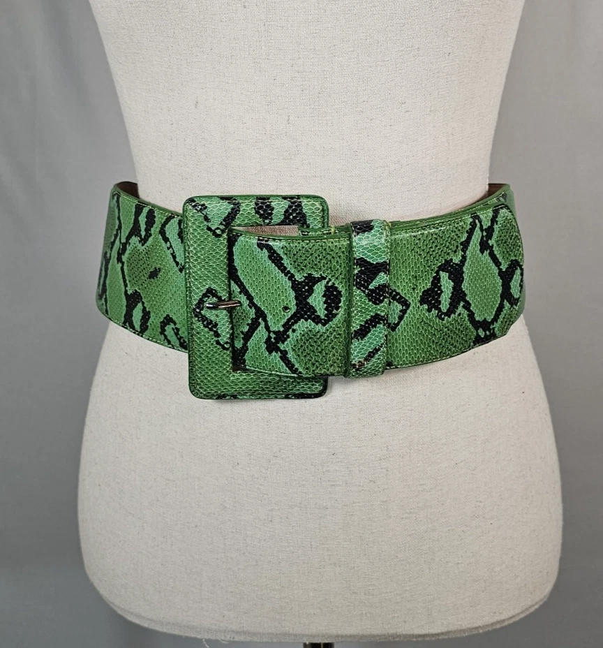 Carlisle Mint Green Genuine Snakeskin/Gold 7/8” Belt Fits 32-36” Waist MSRP $595 Fresco Golf main image 4