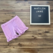 Matilda Jane Hello Lovely Wisteria Shorties 10 Purple Eyelet Ruffle Knit Shorts