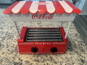 Nostalgia Coca-Cola 8 Hot Dog Roller With Bun Warmer