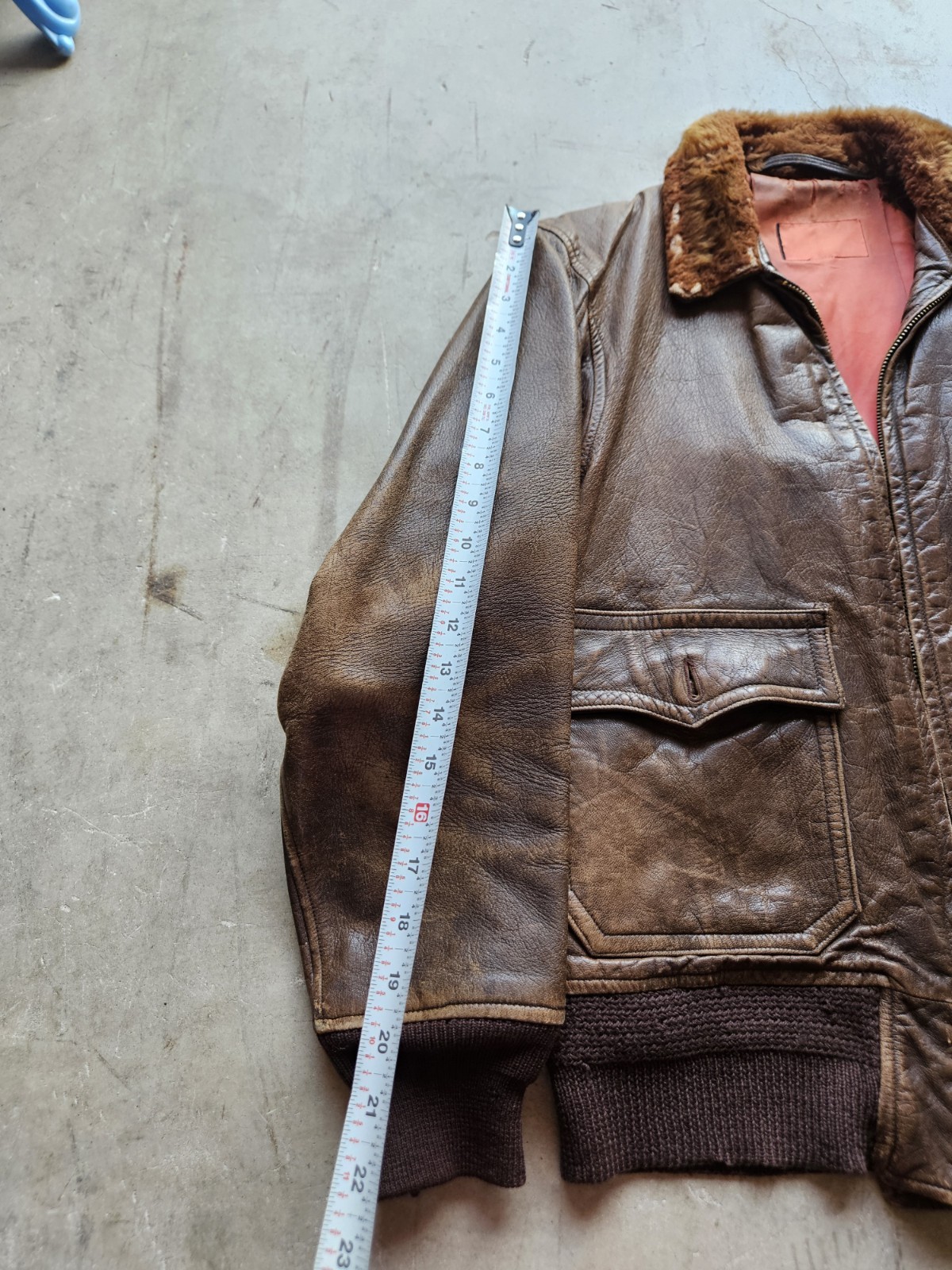 1940s WWII USN Leather Flight Jacket  Patchwork - image 14