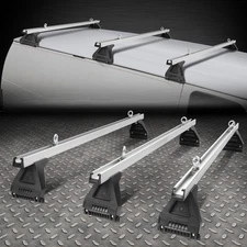 58"UNIVERSAL CARGO VAN TOP RAIN GUTTER LUGGAGE ROOF RACK CROSS BAR 3PCS+BRACKETS