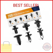 GOOACC Universal Plastic Fender Clips,200 Pcs Push Bumper Fastener Rivet Clips w