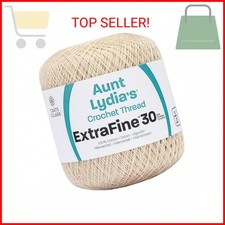 Coats Crochet Aunt Lydia's Crochet, Cotton Extra Fine Size 30, Natural (180-226)