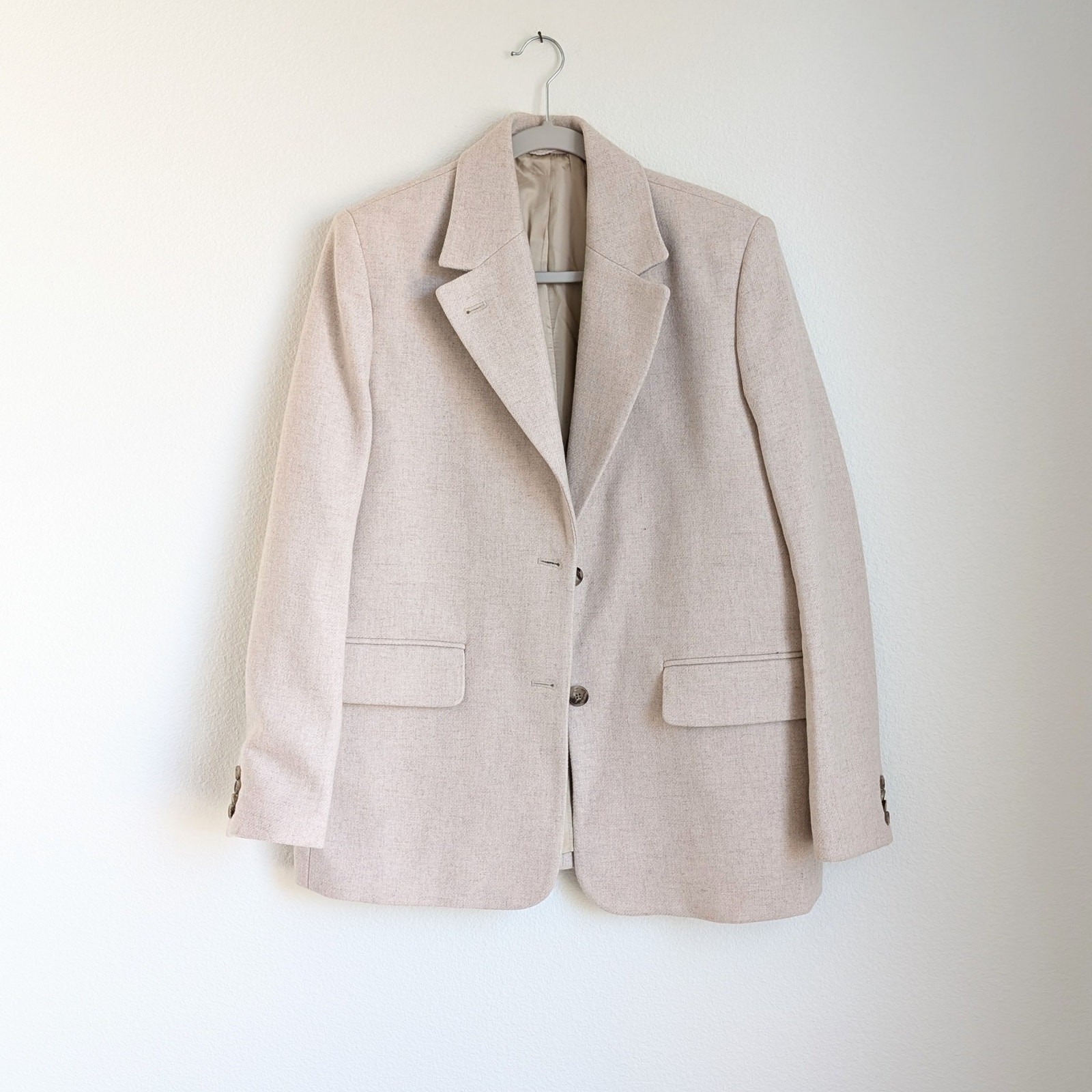 ALTRA & Other Stories Cappotto blazer lungo beige monopetto bottoni oversize taglia 6