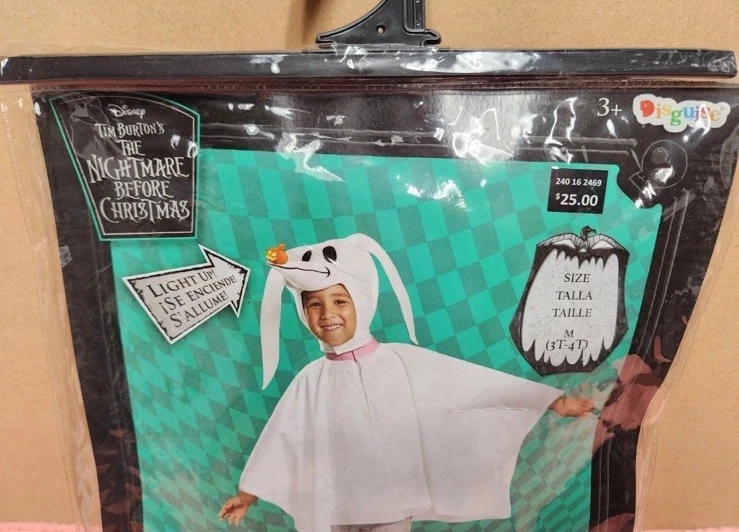 Disfraz de Halloween Pesadilla Antes de Navidad "Cero" con Nariz Iluminada 3T-4T Foto 2 de 3