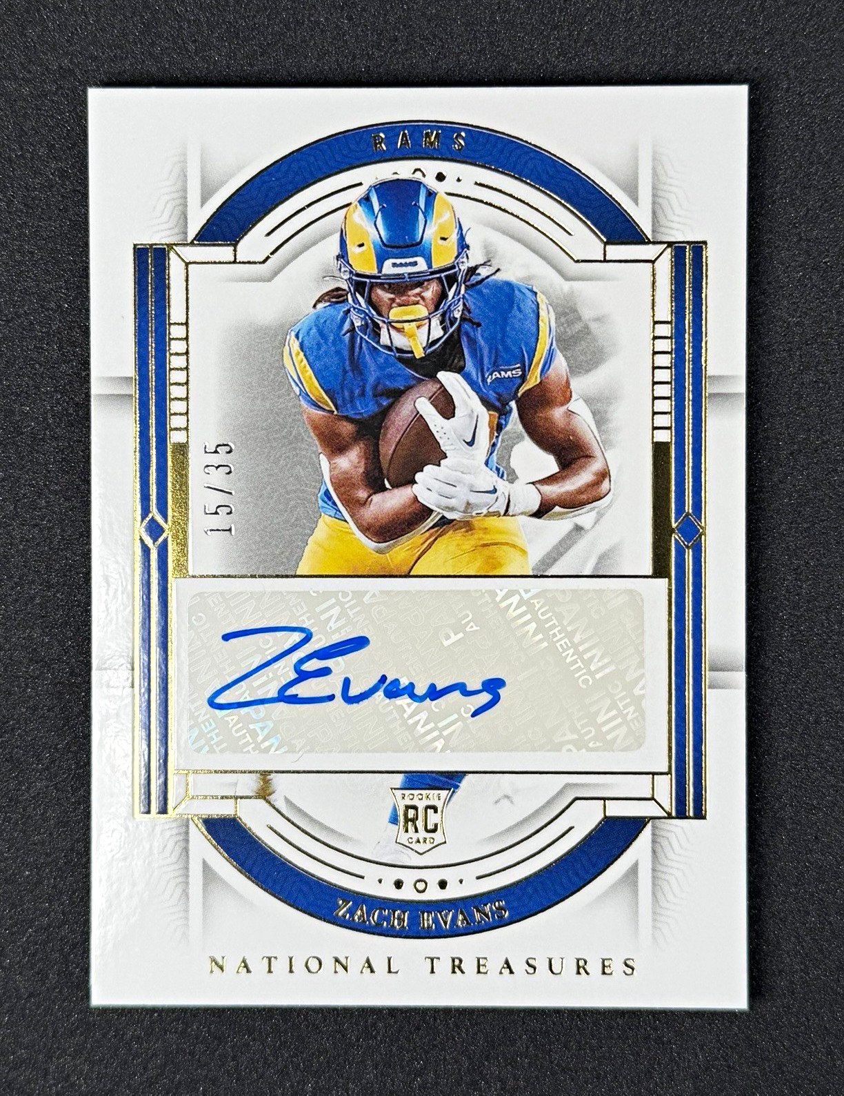 Zach Evans Panini National Treasures #155 Autograph