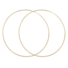 2Pcs Dream Catcher Rings, 9.8" Metal Hoops for Hanging Crafts DIY, Gold 9.5"