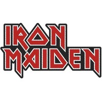 Iron Maiden Woven Patch Logo Cut Out Nue Offiziell Rot Size One Size