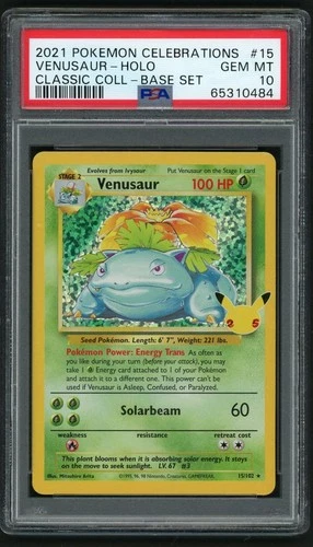 POKEMON VENUSAUR 2021 CELEBRATIONS CLASSIC COLLECTION BASE SET #15 HOLO PSA 10