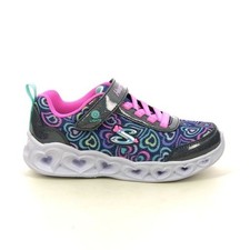 Skechers Girls Heart Lights Boogie Love Sneakers Size 2 NVMT Light Up Shoes