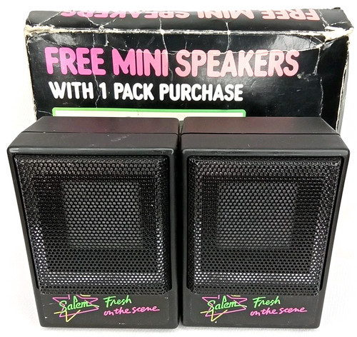 Vintage Promotional Speaker Set Of 2 With Original Box Salem Cigarettes 1980s