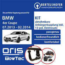 F�r BMW 4er Coupe Typ F32 07.2013-02.2014 AHK abnehmbar +13pol spezifisch E-Satz
