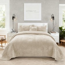Quilt Set Oversized King Size 120x128 Luxurious Velvet Bedding Sets