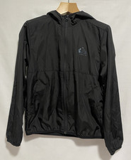 Quiksilver Youth Jacket Black Hooded Windbreaker Lightweight Water-Resistant Med
