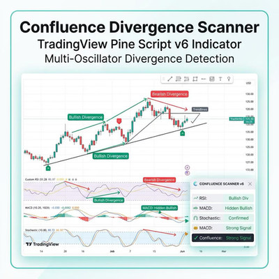Confluence Divergence Scanner | TradingView Pine Script v6 | RSI MACD