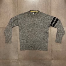 Banana Republic Men's Gray Merino Wool Crewneck Sweater - Large - Black Banding