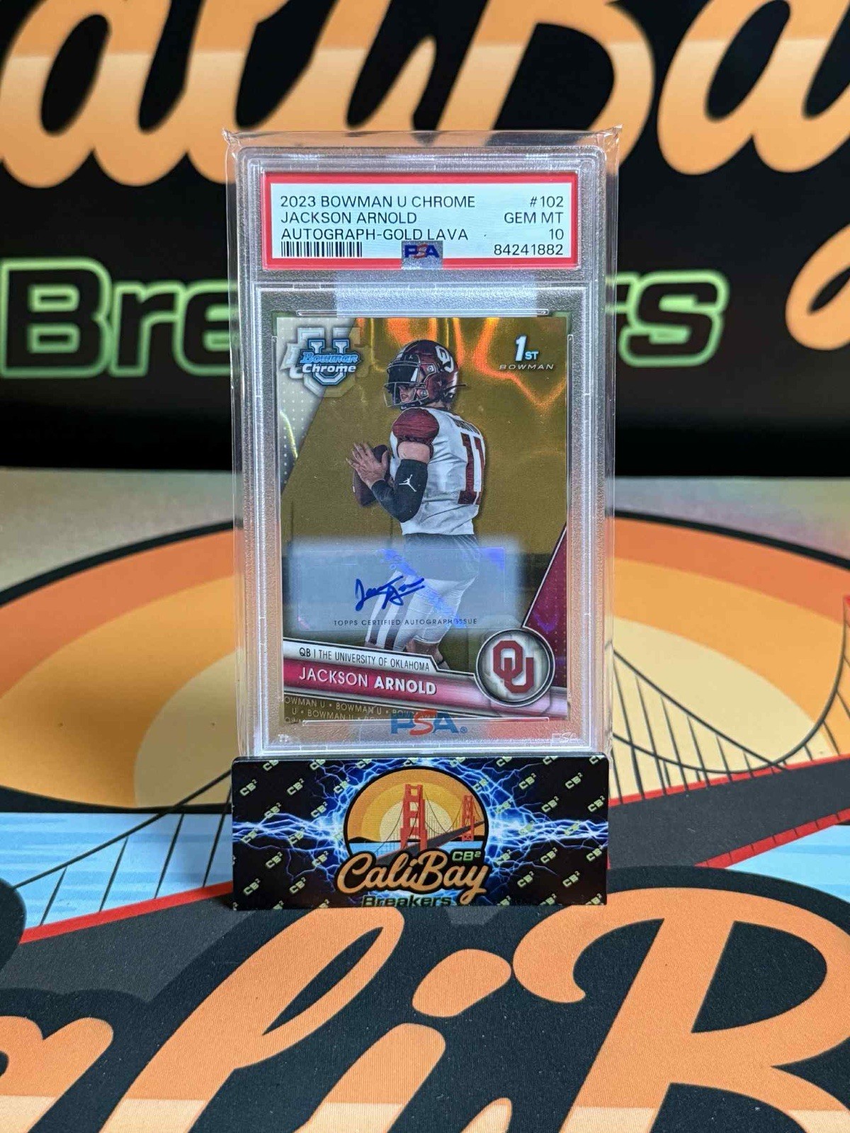 2023 Bowman Chrome University 1st Jackson Arnold Gold Lava Auto /50 PSA 10 #102