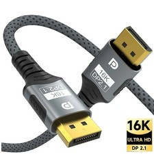 Image of 16K DisplayPort 2.1 Cables 8K@120Hz 4K@240Hz 80Gbps for Gaming TV UK