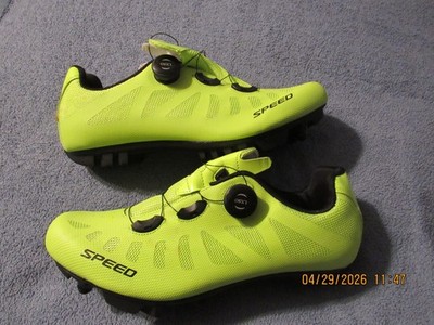 Mens Speed Neon Green Cycling Shoes Road Bicycling Size EUR 45 US 12 New
