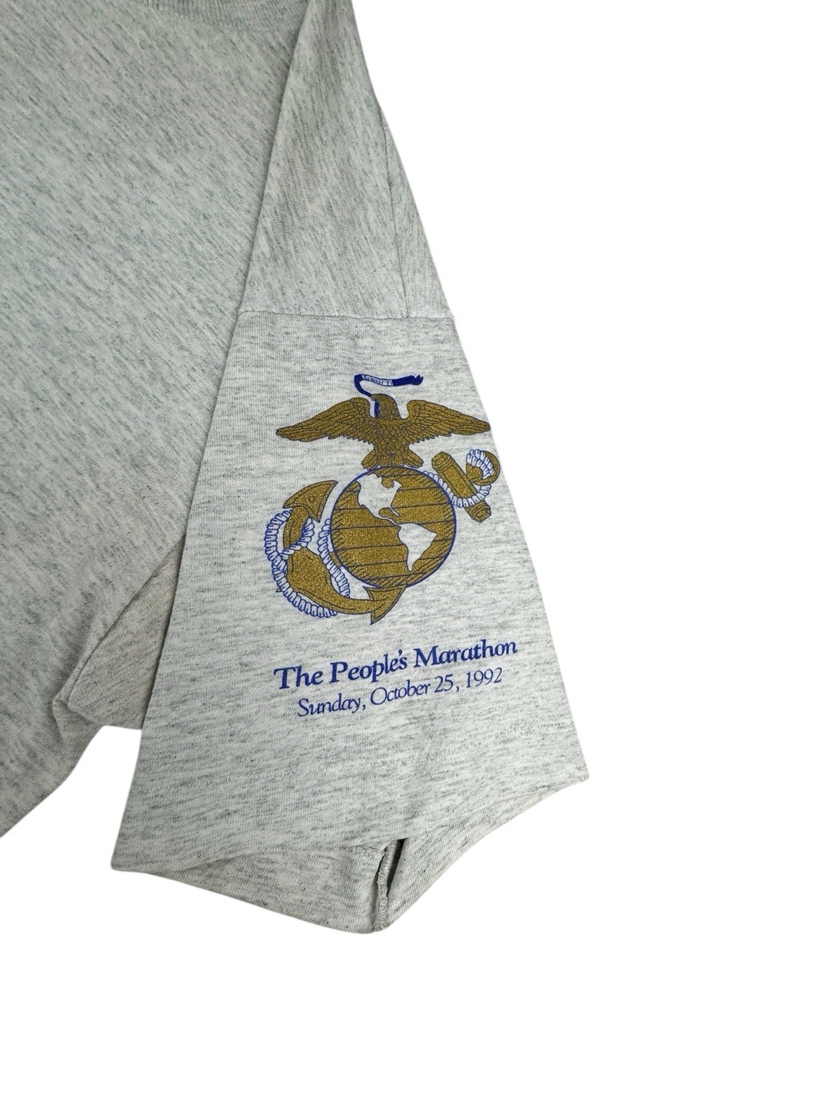 VTG The 17Th Annual Marine Corps Marathon T-Shirt Gray Large 1992 Washington DC