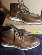NIB Steve Madden P-Jelen Cognac Men’s Side Zip Chukka  Boot Cognac US 8