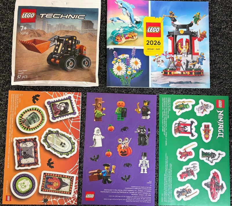 Assorted LEGO Item /Catalog 2026/ Technic # 30710 Loader / LEGO Stickers (3)
