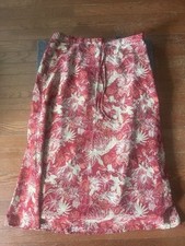 Sag Harbor Womens Size L Skirt Multicolor Floral 32in Long Zipper Tie