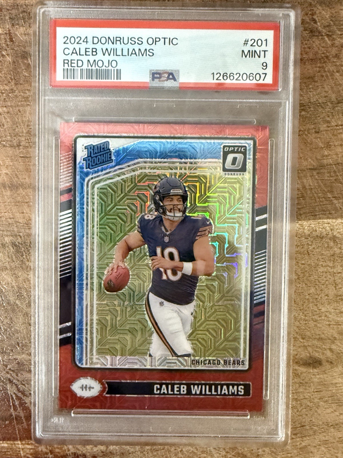 2024 Panini Donruss Optic - Rated Rookie Caleb Williams #201 Red Mojo Prizm (RC)