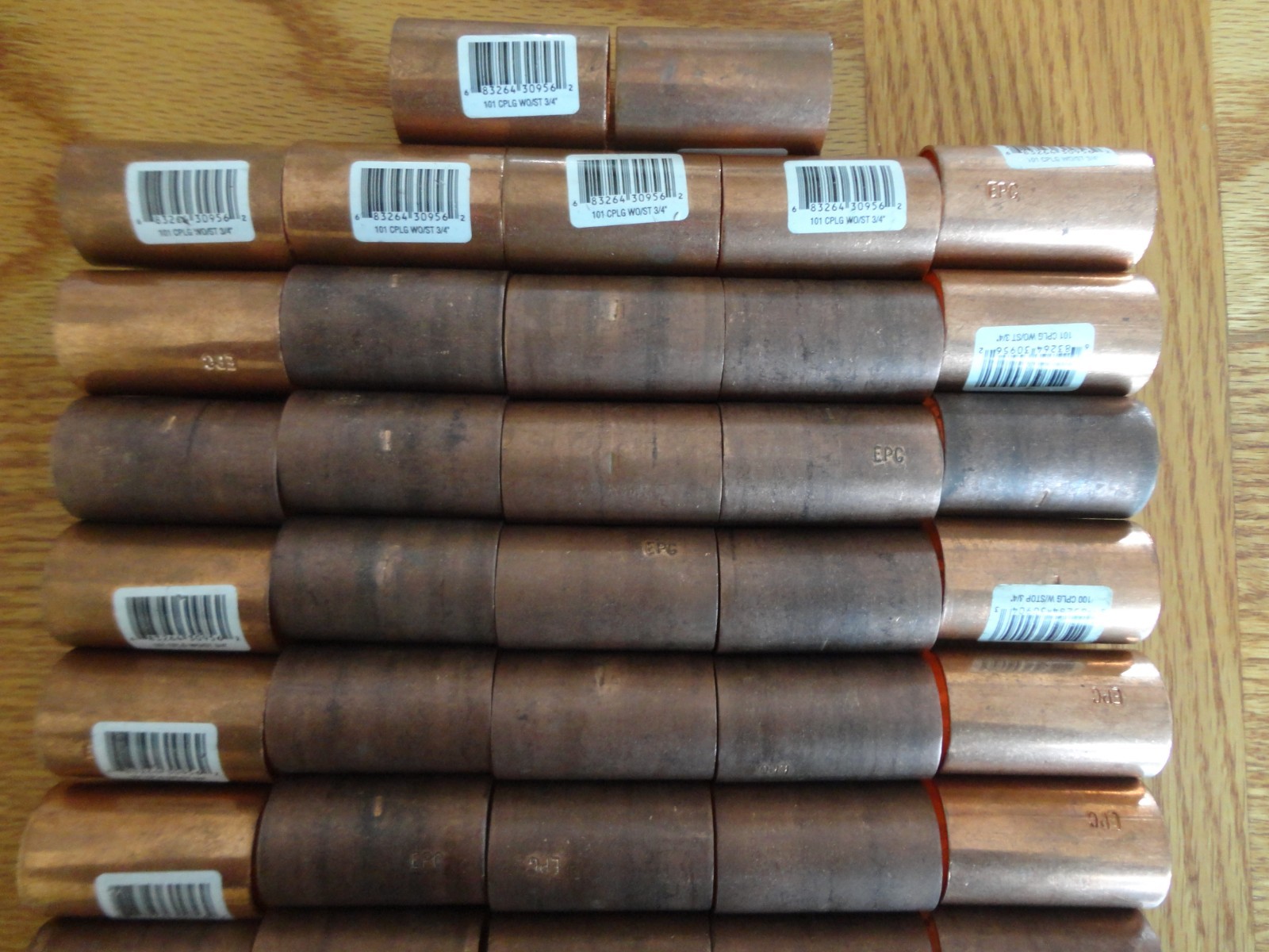 Lot of 37 EPC 3/4" Copper COUPLING Solder Sweat Pipe Fitting 37 Pack .75"
